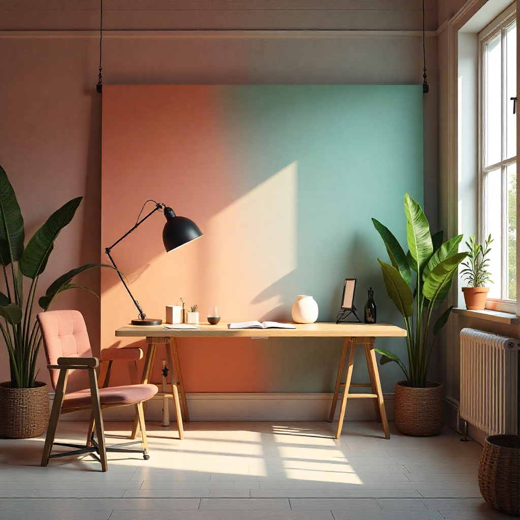 Creatieve studio atmosfeer met moderne werkruimte en design tools